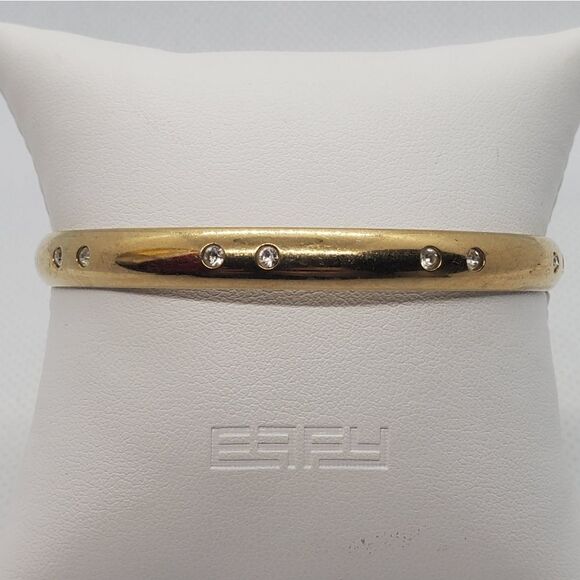 Swarovski Gold Tone & Crystal Bangle Bracelet - Picture 1 of 7